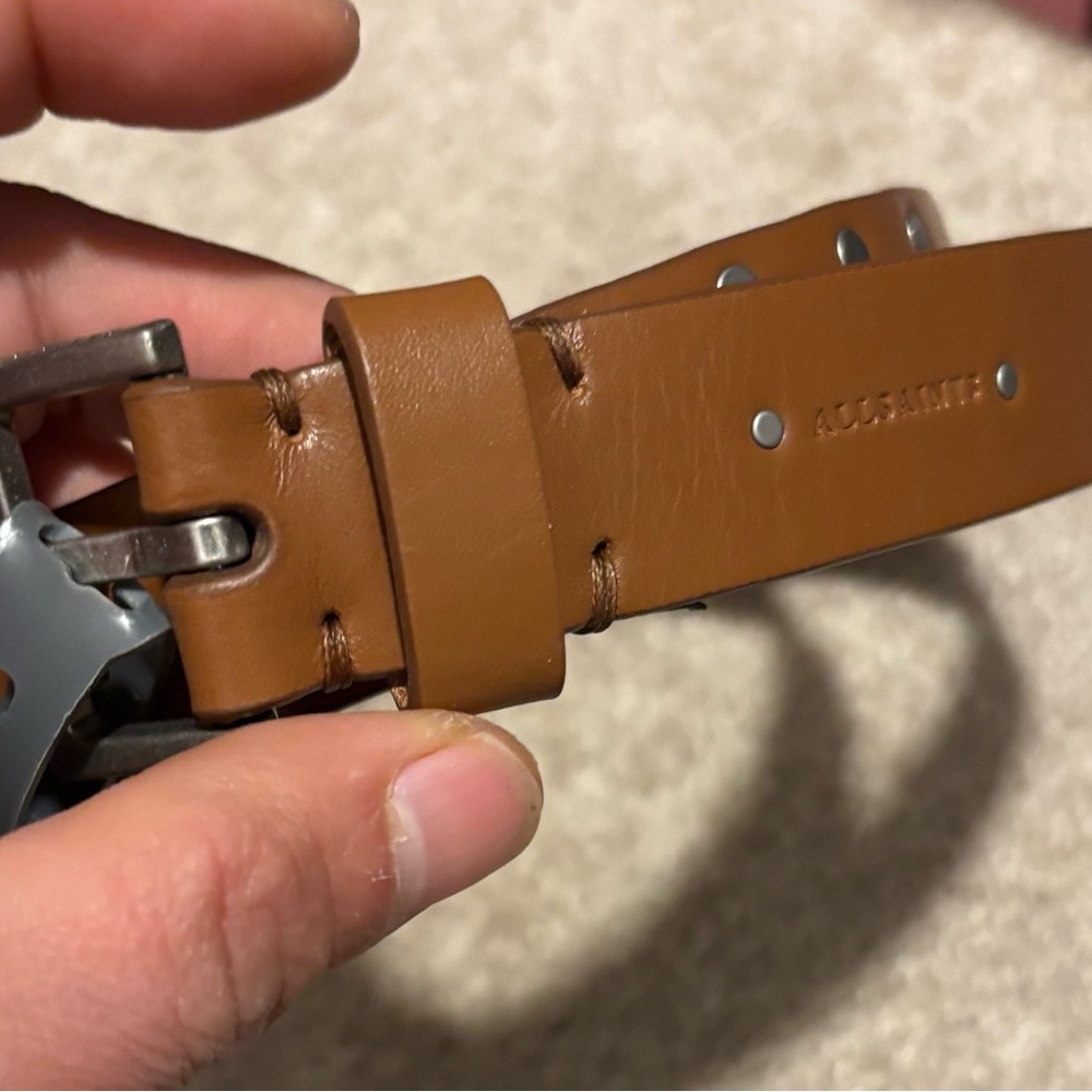 All saint leather studded belt size M